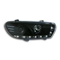 Scheinwerfer, Tagfahrlicht Design, VW Scirocco Bj. 08-, Xenon-Optik-Linse, inkl. Blinker, inkl. LWR, Klarglas/schwarz