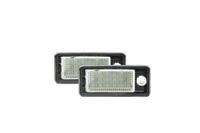 Licence plate LEDs, 2 pieces, Audi A3/S3 04-09, A3 Cabriolet 08-09, A4/S4 (B6/8E/8H) 01-05, A4/S4 (B7/8E/8H) 05-08, A6/C6 (4F) 05-09, S6 05-09, A8/S8 (D3/E4) 03-07, Q7 07-09, RS 4/Avant Quattro 06-08, RS 4 Cabriolet 06-08, RS 6 Plus/Avant
