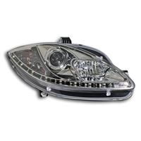 Scheinwerfer, integriertes Tagfahrlicht R87 Zulassung, Seat Leon 05-09/Altea 04-09/Toledo 05-09,  Xenon-Optik-Linse, inkl. Blinker, LWR mit Motor, Klarglas/chrom