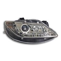 Scheinwerfer, integriertes Tagfahrlicht R87 Zulassung, Seat Ibiza 08-,  Xenon-Optik-Linse, inkl. Blinker, LWR mit Motor, Klarglas/chrom