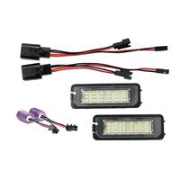 �clairage de plaque d'immatriculation, 2 pi�ces, 18 SMD�s  Golf 6, Golf 5, Golf 4, Eos 06-, Lupo 99-03, Beetle 06-, Passat CC 09-, Polo 6N2 00-02, Polo 9N 02-05, Phaeton 02-, Scirocco 3, compatible � l'ordinateur de bord