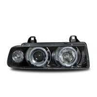 Scheinwerfer mit CCFL Standlichtringen, BMW E36 2/4 T�rer Bj. 91-97, Xenon Optik Linse, inkl. Blinker, LWR, Klarglas / schwarz
