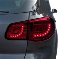 Rear lights, LED, VW Tiguan 07-11, new design, dark red