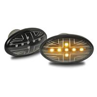R�p�titeurs, LED, Mini Cooper R50/52/53, UNION JACK, face lisse/fond noir