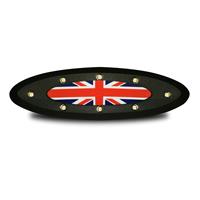 �clairage de l'int�rieur � LED, Mini Cooper R56, UNION JACK, face lisse/fond noir