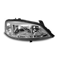 Scheinwerfer Opel Astra G, 98-04,  integrierte Blinker und  LWR, Klarglas/chrom