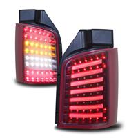 Rear lights, VW T5 03-09 / 10-, lightbar / full LED, red/clear