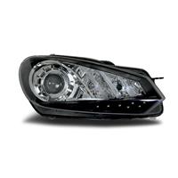 Scheinwerfer Tagfahrlicht Design, VW Golf 6 08-, Projektorlinse, inkl. Blinker, LWR, Klarglas/schwarz
