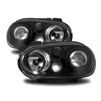 Scheinwerfer VW Golf 4 98-03, R32 Design, mit Nebel, Klarglas/schwarz, inkl. Blinker, LWR