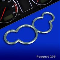 Tacho Chromringe f�r Peugeot 206, 1-teilig