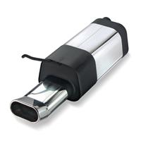 Edelstahl Sportauspuff Endschalld�mpfer, Auspuff f�r Audi A3 8L, VW Golf IV, VW NewBeetle und Seat Leon 1M, bis 92kW Motoren, oval DTM-Look, 50mm Anschluss, mit ABE