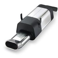 Edelstahl Sportauspuff Endschalld�mpfer, Auspuff f�r BMW E36 4 Zyl. bis 85kW, nicht f�r 318 is, oval DTM-Look, mit ABE
