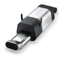 Edelstahl Sportauspuff Endschalld�mpfer, Auspuff BMW E36 320i-323i, 6 Zyl. bis 125 kW -nicht f�r Compact, oval DTM-Look, mit ABE