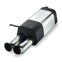 Edelstahl-Endschalld�mpfer Audi A3/VW Golf IV/VW Beetle -110KW, 2x76 DTM-Look, 50mm Anschluss, mit ABE