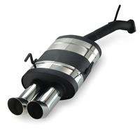 Edelstahl Sportauspuff Endschalld�mpfer, Auspuff f�r Opel Vectra B / Vectra B Facelift, 2x76 DTM-Look, mit ABE