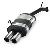 Edelstahl Sportauspuff Endschalld�mpfer, Auspuff f�r Opel Vectra B / Vectra B Facelift, 2x76 rund, mit ABE