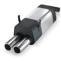 Edelstahl Sportauspuff Endschalld�mpfer, Auspuff f�r BMW E36 4 Zyl. bis 85kW, nicht f�r 318 is, 2x76 rund, mit ABE