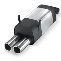 Edelstahl Sportauspuff Endschalld�mpfer, Auspuff BMW E36 320i-323i, 6-Zyl. bis 125 kW -nicht Compact, 2x76 rund, mit ABE