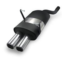 Edelstahl Sportauspuff Endschalld�mpfer, Auspuff f�r BMW E46 4Zyl., 2x76 rund, mit ABE