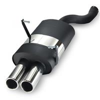 Edelstahl Sportauspuff Endschalld�mpfer, Auspuff f�r BMW E46 6Zyl., 2x76 rund, mit ABE