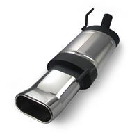Edelstahl Sportauspuff Endschalld�mpfer, Auspuff f�r VW Polo 6N und 6N2, oval DTM-Look, mit ABE