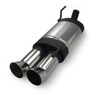 Edelstahl Sportauspuff Endschalld�mpfer, Auspuff f�r VW Polo 6N und 6N2, 2x76 DTM-Look, mit ABE