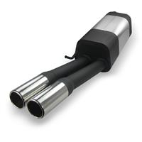 Edelstahl Sportauspuff Endschalld�mpfer, Auspuff f�r Audi A4 B5 ab Bj. 95, 2x76 rund, mit ABE