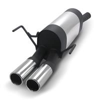 Edelstahl Sportauspuff Endschalld�mpfer, Auspuff f�r Opel Astra H, 2x76 rund, mit ABE