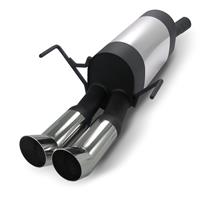 Edelstahl Sportauspuff Endschalld�mpfer, Auspuff f�r Opel Astra H, 2x76 DTM-Look, mit ABE