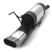 Edelstahl Sportauspuff Endschalld�mpfer, Auspuff f�r Opel Astra H, oval DTM-Look, mit ABE
