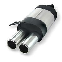 Edelstahl Sportauspuff Endschalld�mpfer, Auspuff f�r Renault Twingo 1, 2x76 rund, mit ABE