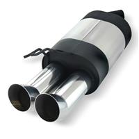Edelstahl Sportauspuff Endschalld�mpfer, Auspuff f�r Renault Twingo 1, 2x76 DTM-Look, mit ABE