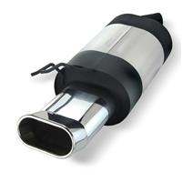 Edelstahl Sportauspuff Endschalld�mpfer, Auspuff f�r Renault Twingo 1, oval DTM-Look, mit ABE