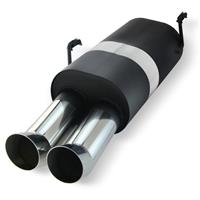 Edelstahl Sportauspuff Endschalld�mpfer,  Auspuff f�r Peugeot 206 Typ 2 ab Bj. 98, 2x76 DTM-Look, mit ABE