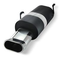 Edelstahl Sportauspuff Endschalld�mpfer,  Auspuff f�r Peugeot 206 Typ 2 ab Bj. 98, oval DTM-Look, mit ABE