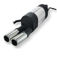 Edelstahl Sportauspuff Endschalld�mpfer, Auspuff f�r Skoda Fabia 6Y/5J, 2x76 rund, mit ABE