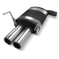 Edelstahl Sportauspuff Endschalld�mpfer, Auspuff f�r Mercedes W202/208 C-Klasse inkl. T-Model, 2x76 rund, mit ABE