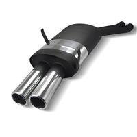Edelstahl Sportauspuff Endschalld�mpfer, Auspuff f�r BMW E46 6Zy., ab 2001, 2x76 rund, mit ABE