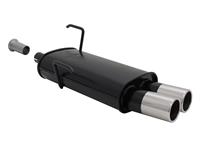 Endschalld�mpfer Peugeot 206 1.1-1.6 16V, 98- 2x76 rund, gerade ausschnitt an der Sto�stange, mit ABE