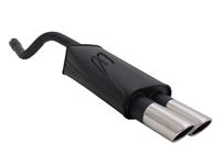 Muffler, Fiat Punto II 1,2 44/59KW, 1999 to 2003, 2 x 76 mm SR design, approved (ABE)