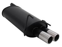 Muffler, Mercedes C class W202 C180/ C200/ C220/ C240/ C200D/ C200K/ C230K, up to 2000, 2 x 76 mm, approved (ABE)