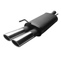 Muffler, Mercedes C class W202 C180/ C200/ C220/ C240/ C200D/ C200K/ C230K, up to 2000, 2 x 85/58 mm AM design, approved (ABE)