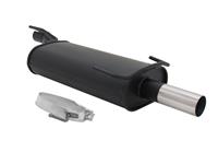 Silencieux en acier, Opel Astra F/ Kadett E Flie�heck 1,2-1,4/ 1,6/ 1,7 Diesel/ 1,8/ 2,0 convient uniquement jusqu'� 85 kW, 1 x 60 mm, homologu�