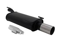 Silencieux en acier, Opel Astra F/ Kadett E Flie�heck 1,2-1,4/ 1,6/ 1,7 Diesel/ 1,8/ 2,0 convient uniquement jusqu'� 85 kW, 1 x 90 mm design RL, homologu�