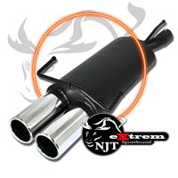 Stainless steel muffler, eXtrem, Opel Astra (F/CC), 2x90, straight, EC approved