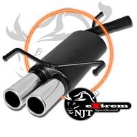 Stainless steel muffler, eXtrem, Opel Corsa C, 2x76 straight, with EC approval