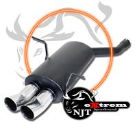 Stainless steel muffler, eXtrem, BMW E46 4 cyl., Tourin 2x76, EC approved