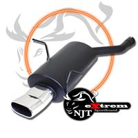 Stainless steel muffler, eXtrem, BMW E46 4 cyl., OvalTour 75x135, EC approved