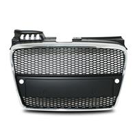 K�hlergitter Audi A4 8E (B7) 04-08, mit Aussparungen f�r PDC, Wabengitter, Chrom/schwarz, ohne Emblem