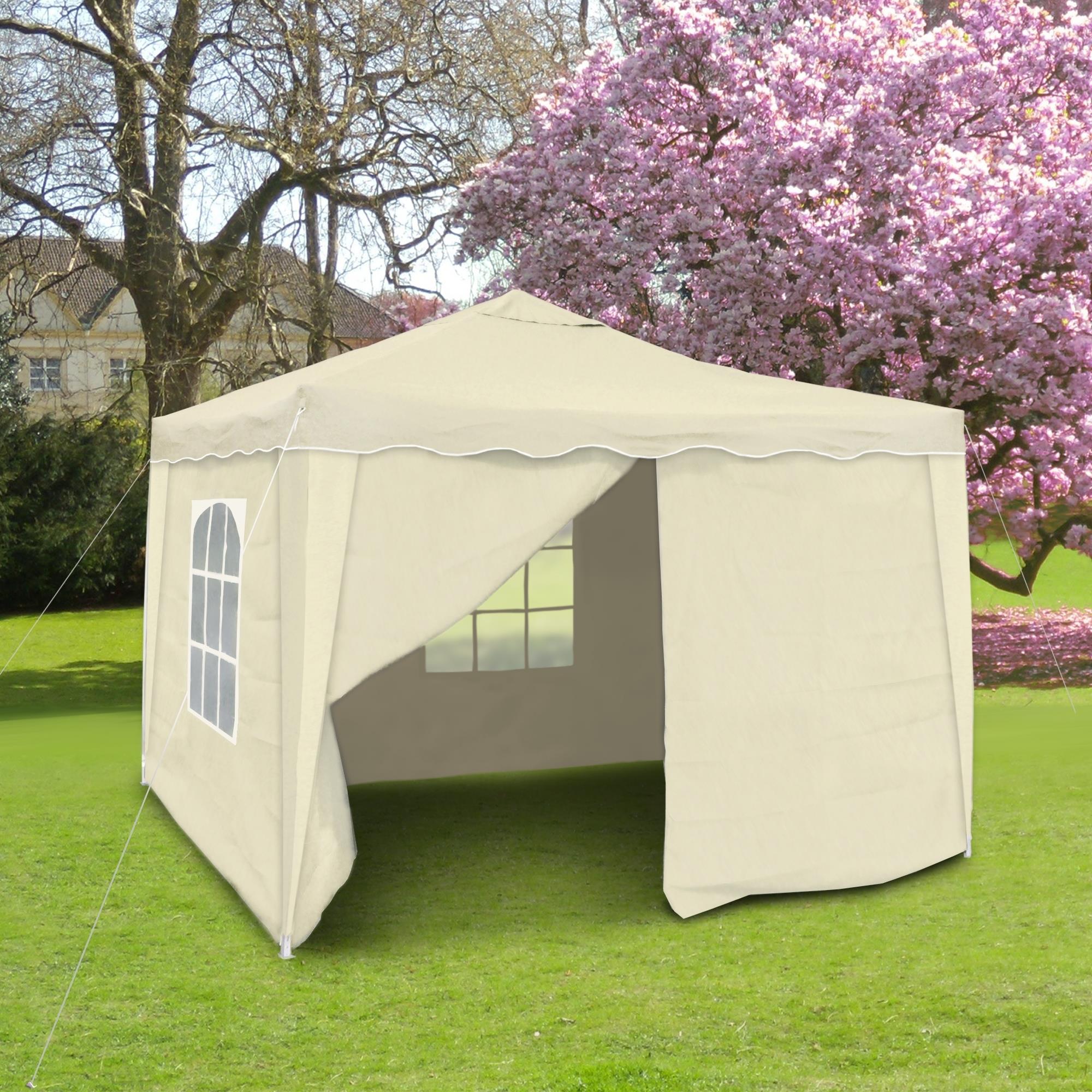 3x3 m Falt Pavillon Garten Party Bier Pavillion Zelt blau rot beige